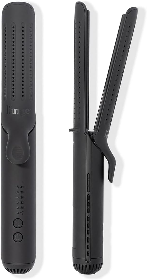 L'ANGE HAIR Le Duo Grande 360° Airflow Styler | 2-in-1 Curling Wand & Titanium Flat Iron Professional Hair Straightener and Curler with Cooling Air Vents to Lock in Style | Adjustable Temp (Blush)