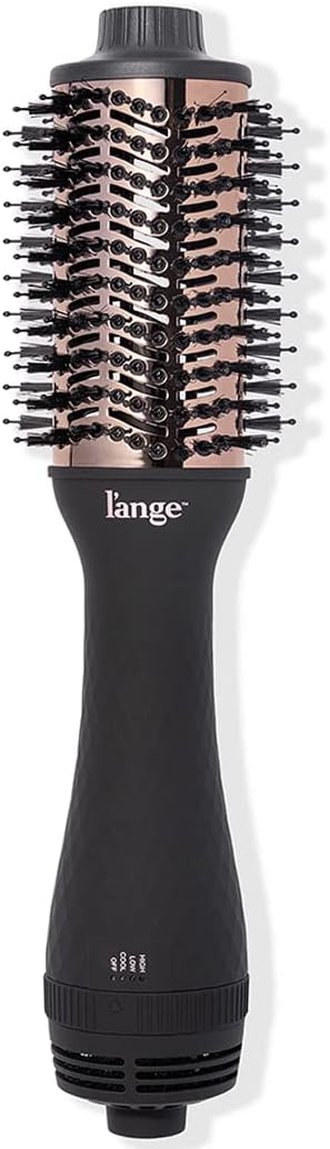 L'ANGE HAIR Le Volume 2-in-1 Titanium Blow Dryer Brush | Hot Air Brush in One with Oval Barrel | Hair Styler for Smooth, Frizz-Free Results for All Hair Types (Blush - 60 mm)