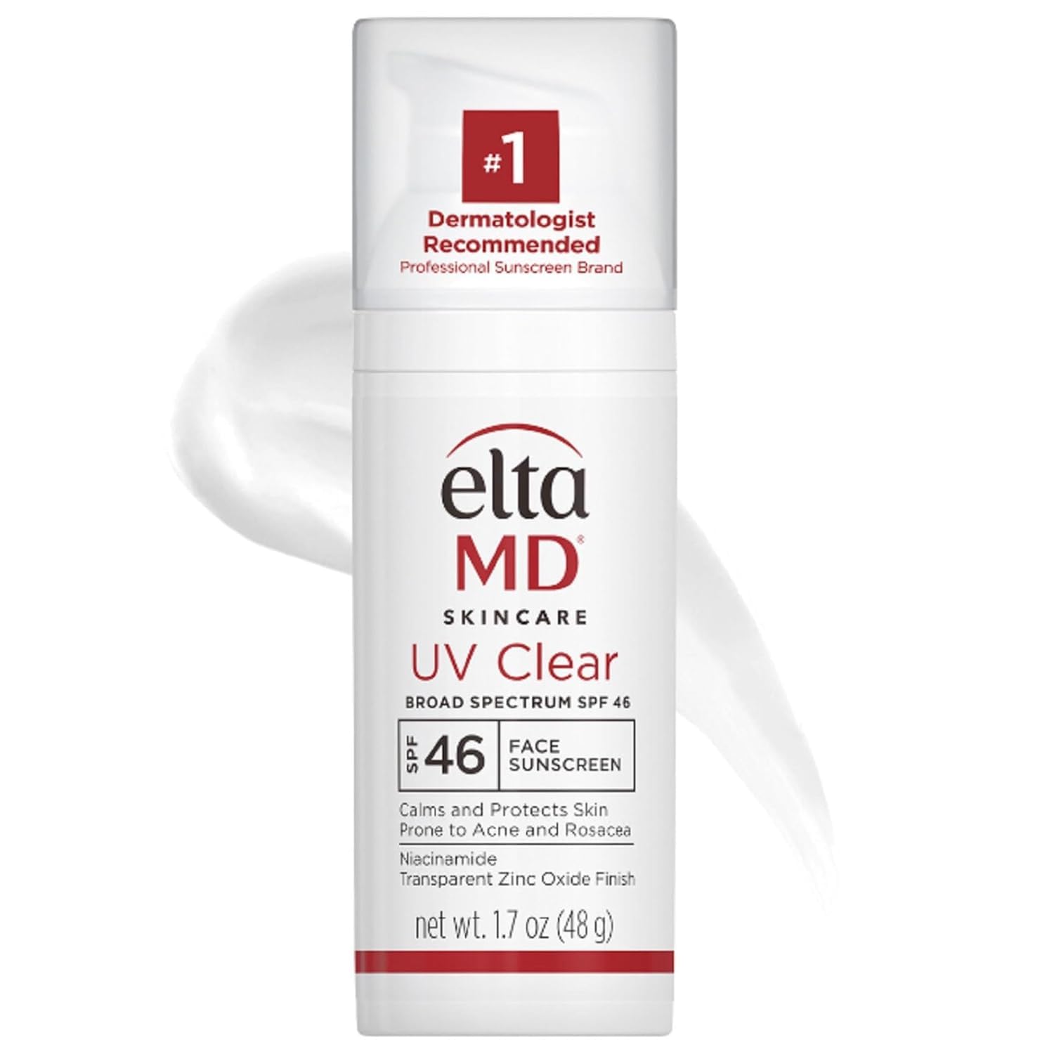 EltaMD UV Clear Face Sunscreen SPF 46, Oil Free Sunscreen with Zinc Oxide, Dermatologist Recommended Sunscreen, 1.7 oz Pump