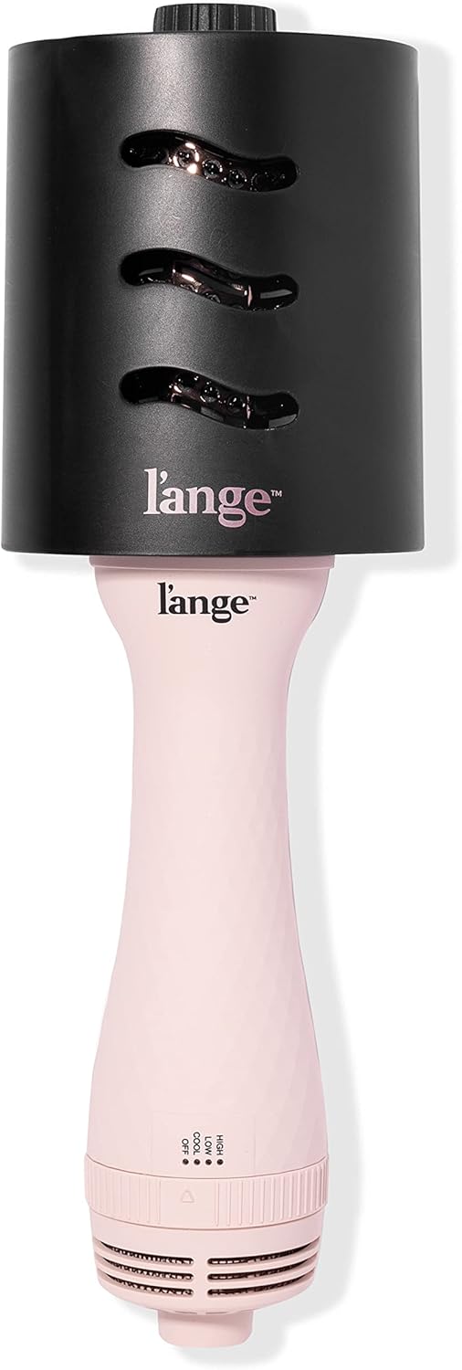 L'ANGE HAIR Le Volume 2-in-1 Titanium Blow Dryer Brush | Hot Air Brush in One with Oval Barrel | Hair Styler for Smooth, Frizz-Free Results for All Hair Types (Blush - 60 mm)
