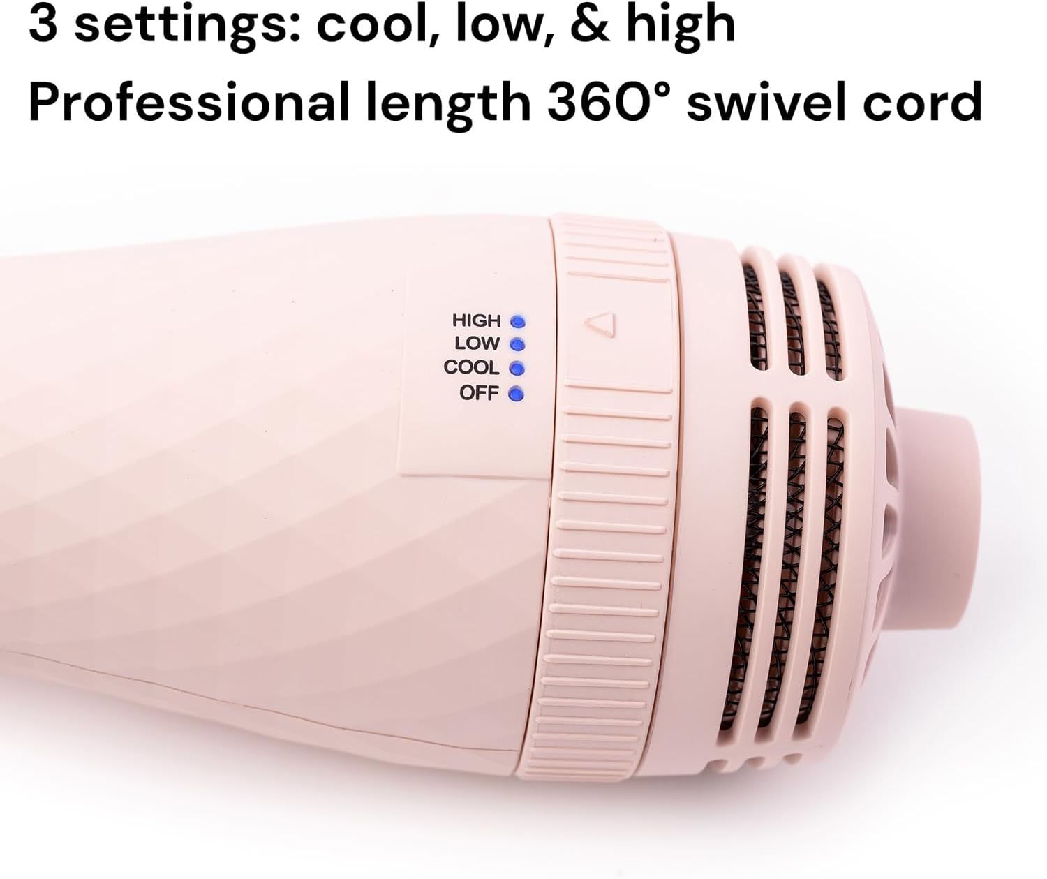 L'ANGE HAIR Le Volume 2-in-1 Titanium Blow Dryer Brush | Hot Air Brush in One with Oval Barrel | Hair Styler for Smooth, Frizz-Free Results for All Hair Types (Blush - 60 mm)