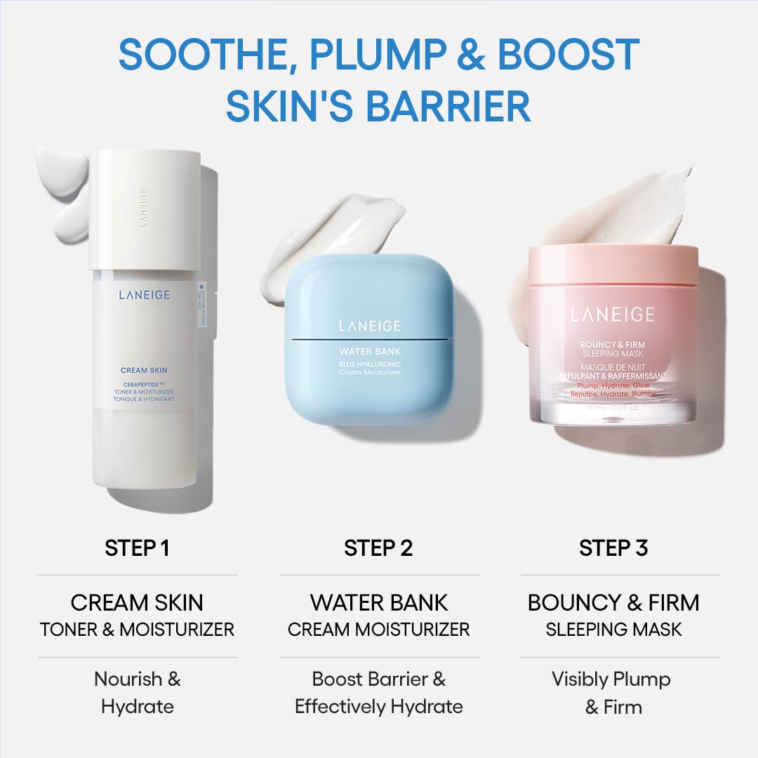 LANEIGE Cream Skin Refillable Toner & Moisturizer with Ceramides and Peptides: Korean Milky Toner, Amino Acid, Nourish, Hydrate, Barrier-Boosting, Visibly Firm