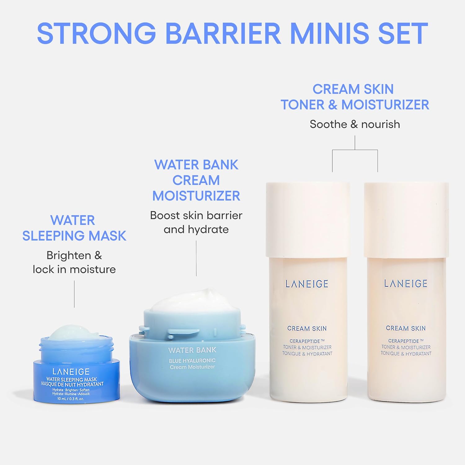 LANEIGE Cream Skin Refillable Toner & Moisturizer with Ceramides and Peptides: Korean Milky Toner, Amino Acid, Nourish, Hydrate, Barrier-Boosting, Visibly Firm