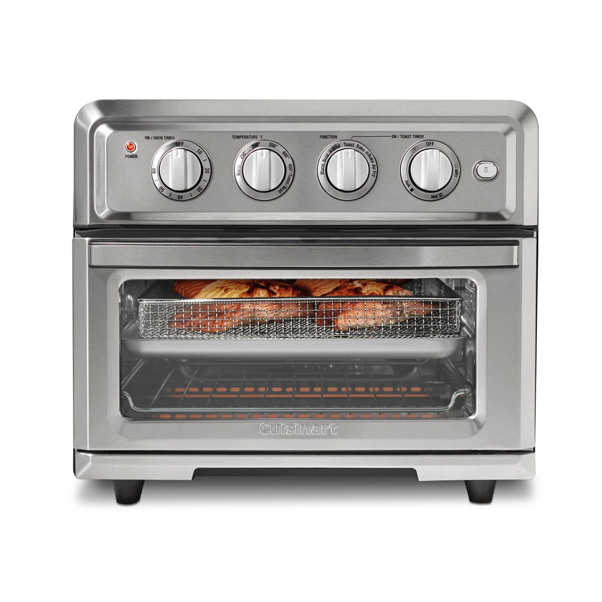 Cuisinart Air Fryer Toaster Oven, 1800W, 8-in-1 with Air Fry, Convection, Broil & Warm, 0.6 Cubic Feet, 60-Minute Timer, TOA-70NAS, Stainless Steel