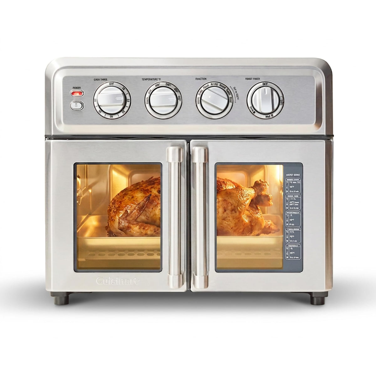 Cuisinart Air Fryer Toaster Oven, 1800W, 8-in-1 with Air Fry, Convection, Broil & Warm, 0.6 Cubic Feet, 60-Minute Timer, TOA-70NAS, Stainless Steel
