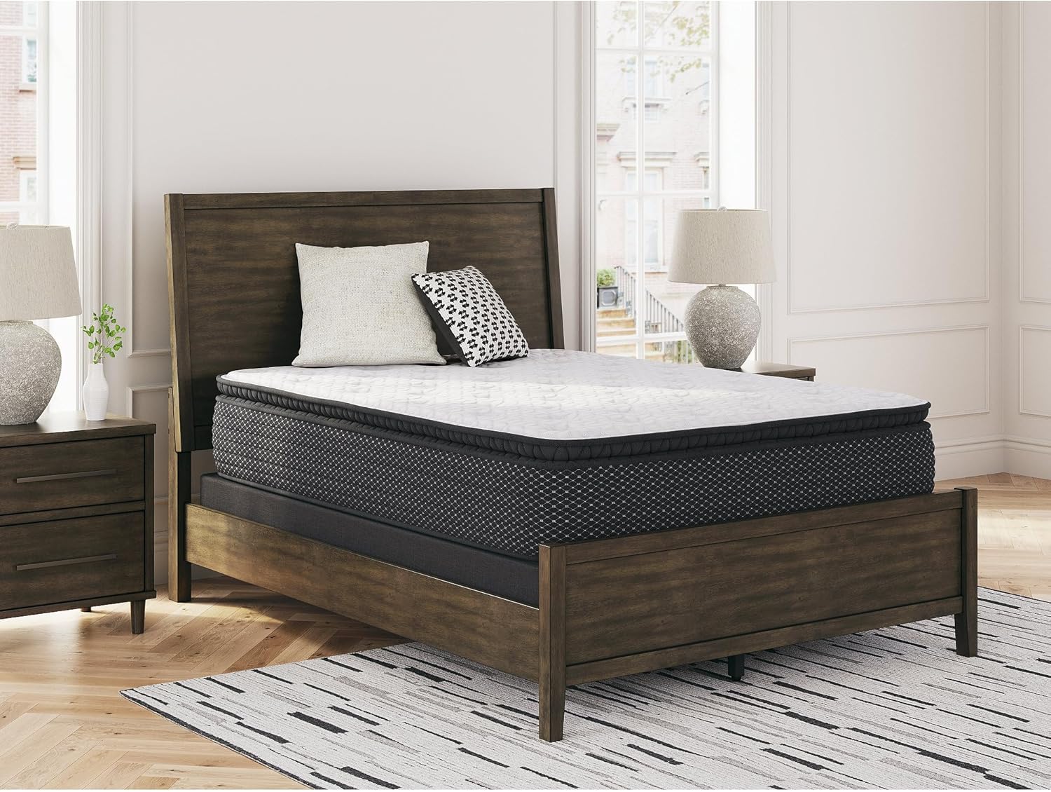 Signature Design by Ashley Queen Size Chime 12 Inch Medium Firm Hybrid Mattress with Cooling Gel Memory Foam