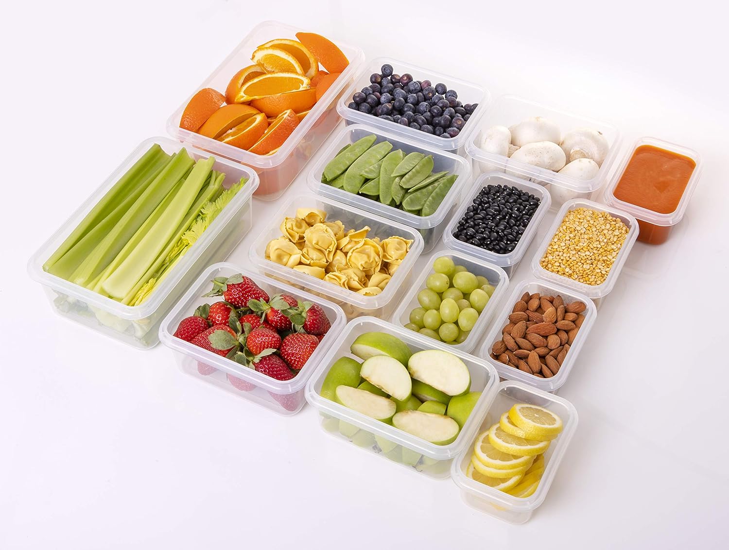 fullstar 50-piece Food storage Containers Set with Lids, Plastic Leak-Proof BPA-Free Containers for Kitchen Organization, Meal Prep, Lunch Containers (Includes Labels & Pen)