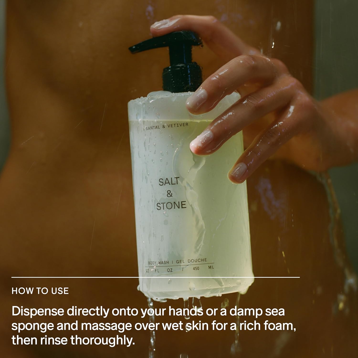 Salt & Stone Antioxidant-Rich Body Wash | Cleanse, Nourish & Soften Skin with Niacinamide & Hyaluronic Acid | Free From Parabens, Sulfates & Phthalates