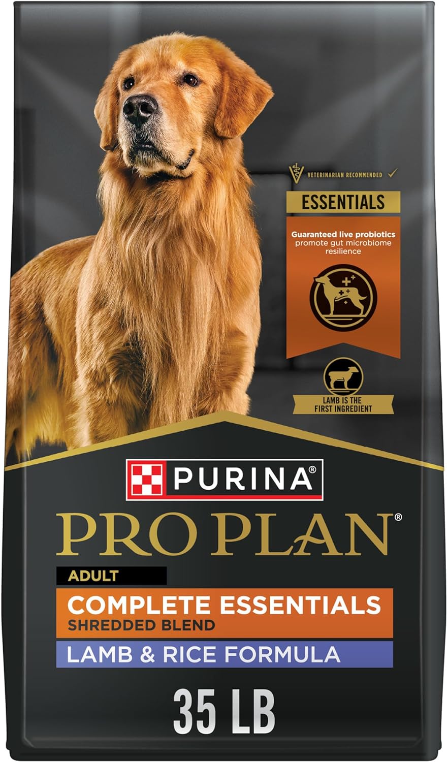 Purina Pro Plan High Protein Dog Food With Probiotics for Dogs, Shredded Blend Beef & Rice Formula - 35 lb. Bag