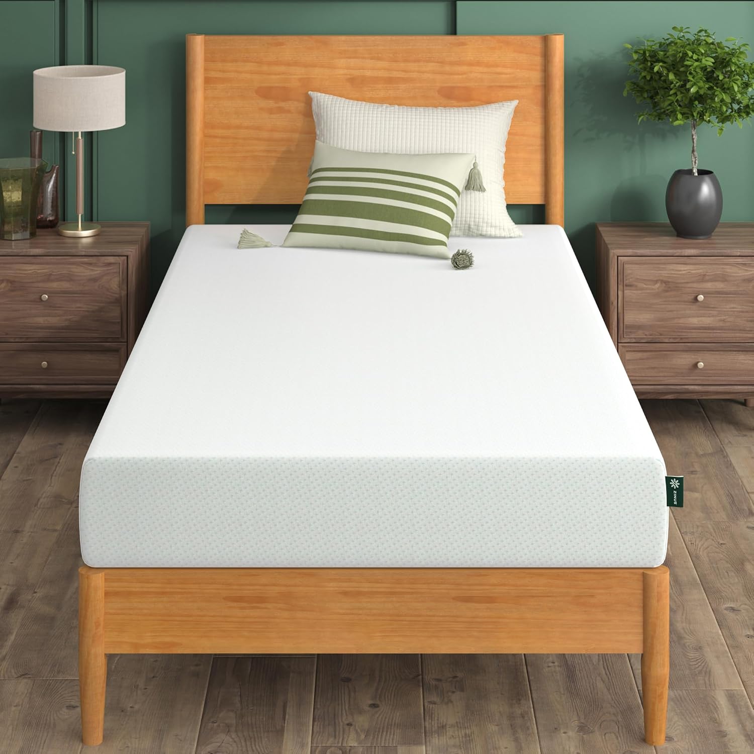 ZINUS 5 Inch Green Tea Memory Foam Mattress [New Version], Twin, Fiberglass free, Medium Firm Feel, Zoned Pressure Relief, Certified Safe Foams & Fabric, Mattress in A Box