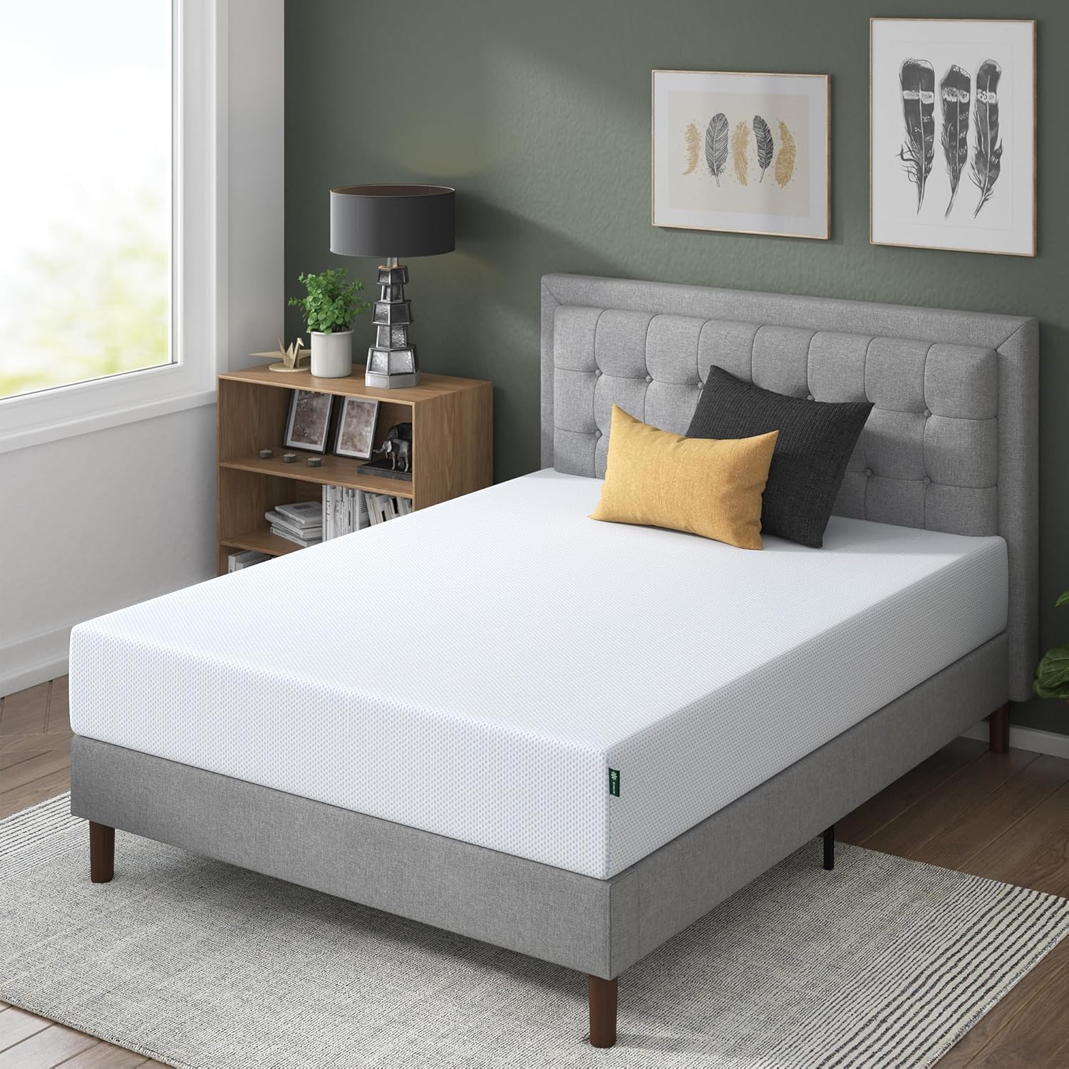 ZINUS 10 Inch Green Tea Cooling Memory Foam Mattress [New Version], King, Fiberglass Free, Medium Firmness, Cooling Gel Foam, Certified Safe Foams & Fabric, Mattress in A Box