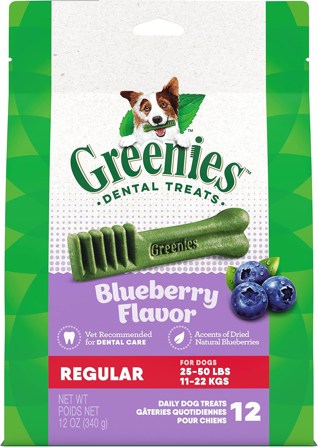 Greenies Original Regular Natural Dog Dental Care Chews Oral Health Dog Treats, 36 count (Pack of 1)