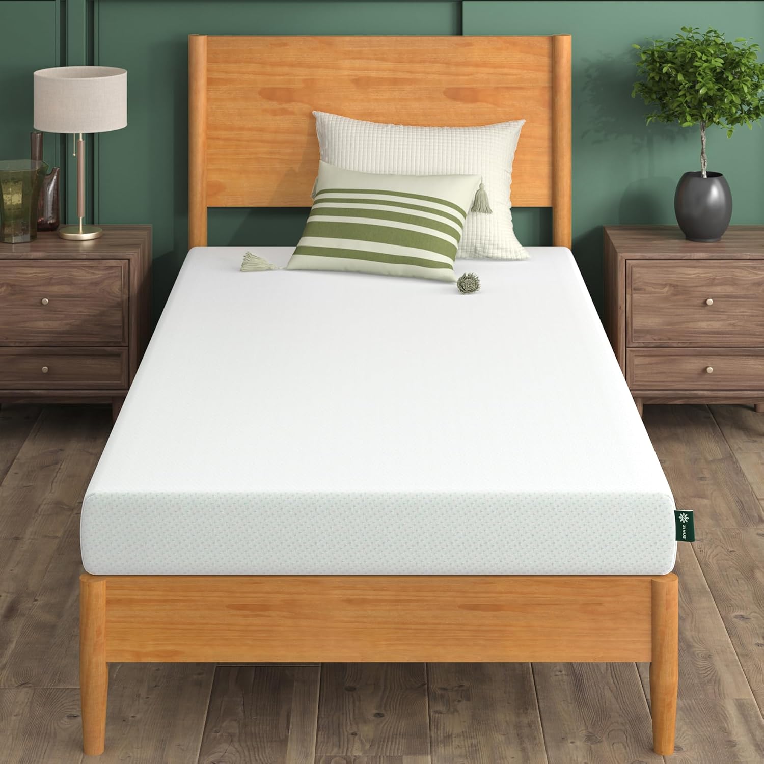 ZINUS 5 Inch Green Tea Memory Foam Mattress [New Version], Twin, Fiberglass free, Medium Firm Feel, Zoned Pressure Relief, Certified Safe Foams & Fabric, Mattress in A Box