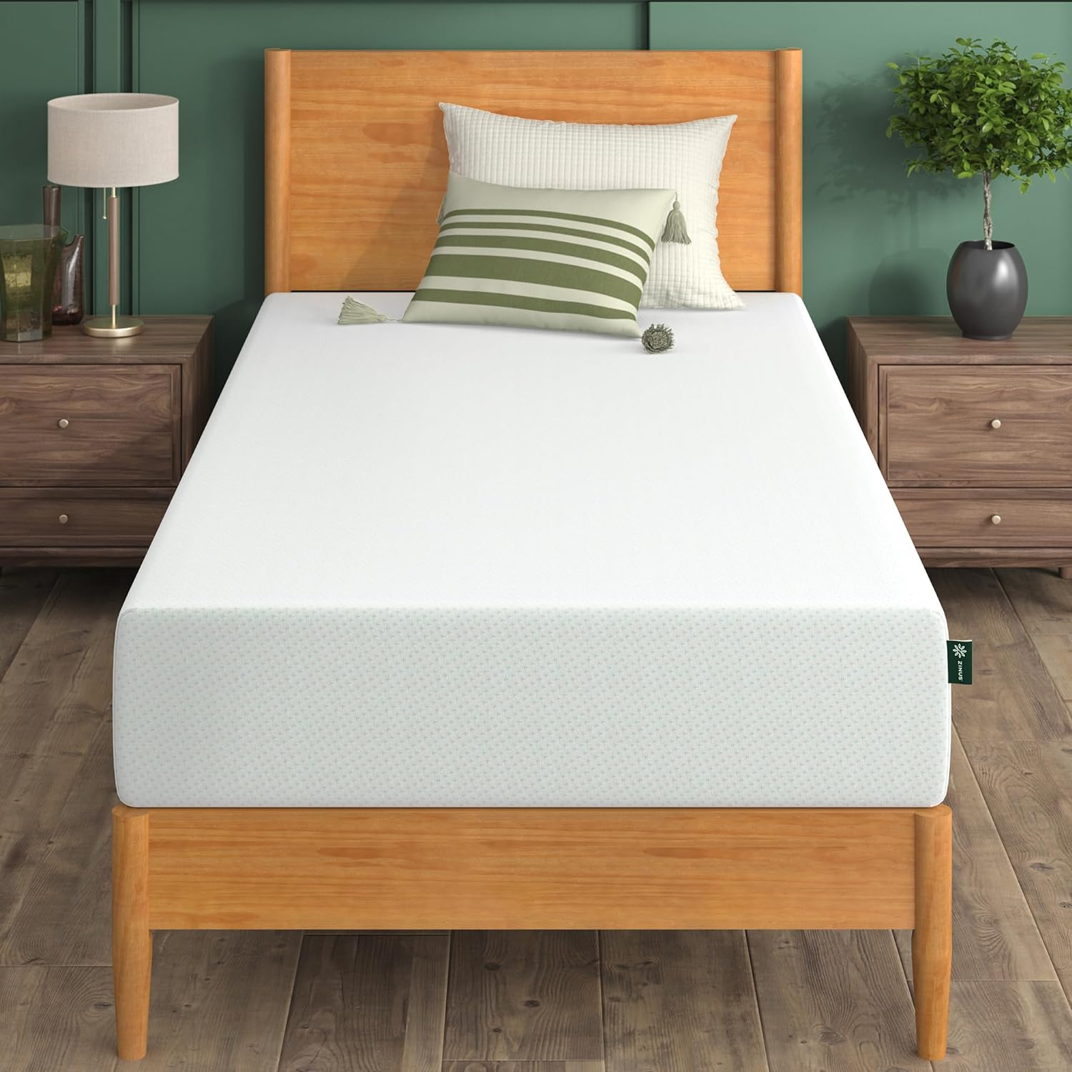 ZINUS 5 Inch Green Tea Memory Foam Mattress [New Version], Twin, Fiberglass free, Medium Firm Feel, Zoned Pressure Relief, Certified Safe Foams & Fabric, Mattress in A Box