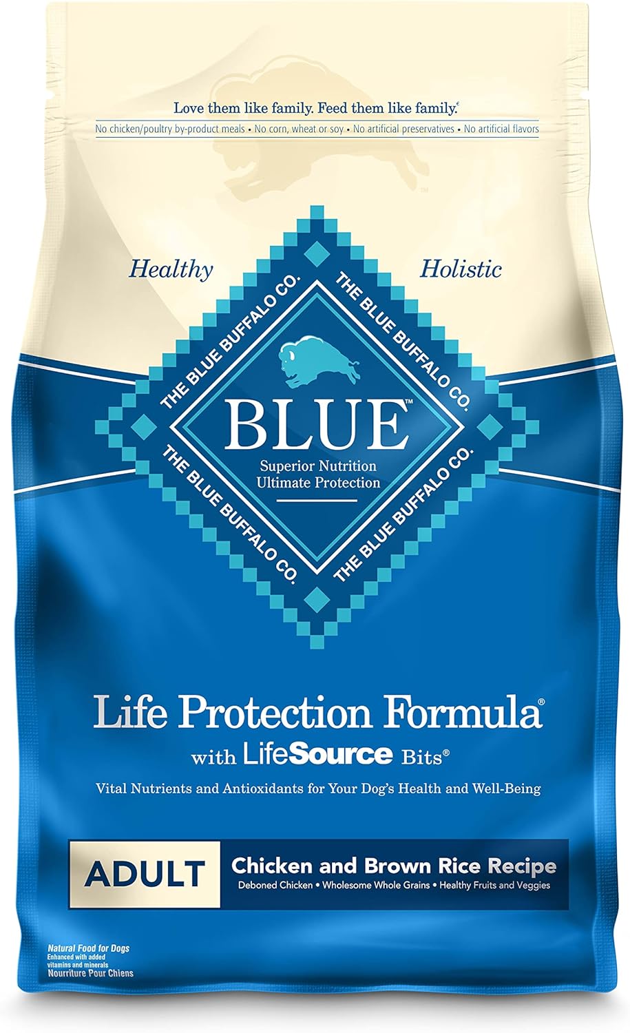 Blue Buffalo Life Protection Formula Adult Dry Dog Food, Helps Build and Maintain Strong Muscles, Made with Natural Ingredients, Chicken & Brown Rice Recipe, 30-lb. Bag