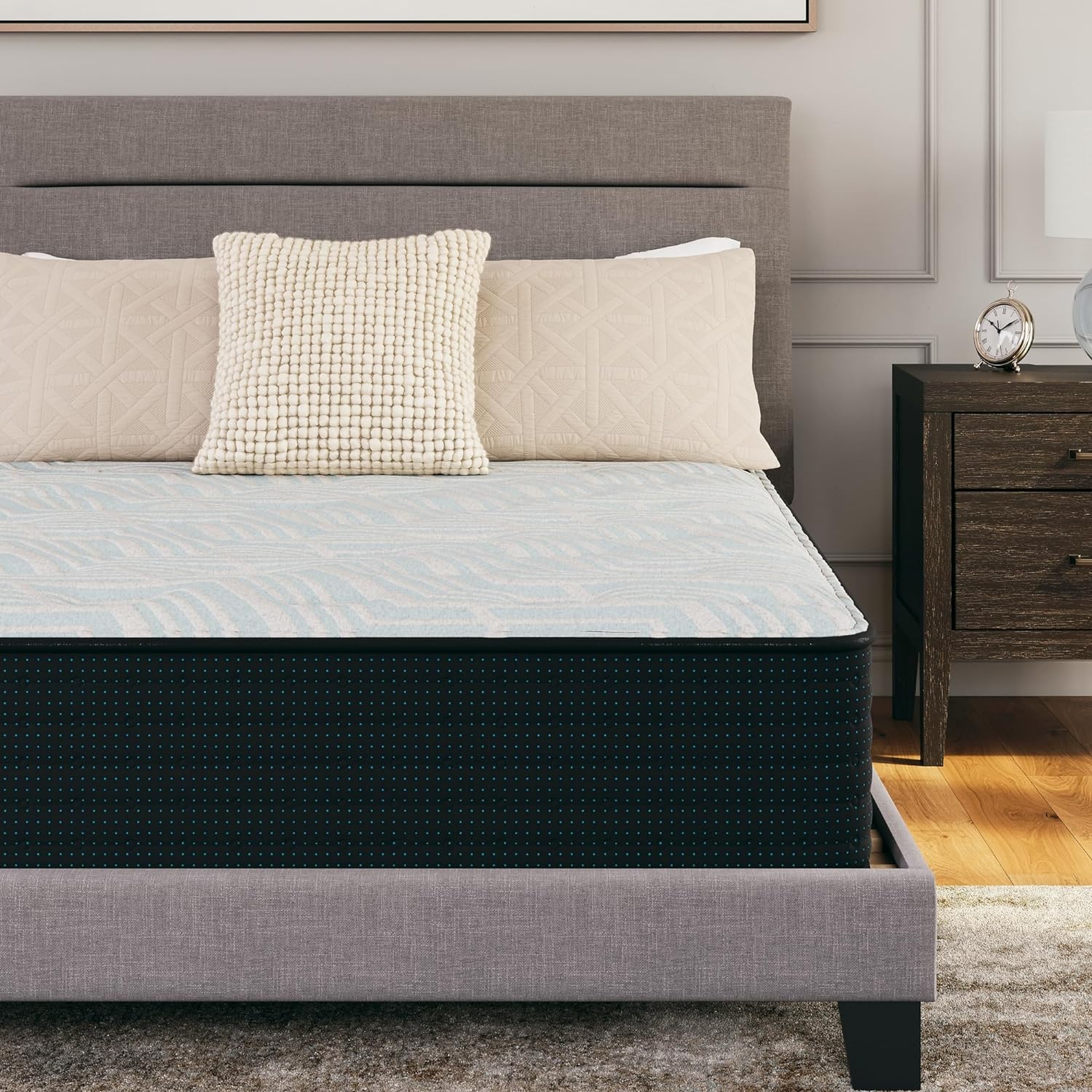 Signature Design by Ashley Queen Size Chime 12 Inch Medium Firm Hybrid Mattress with Cooling Gel Memory Foam