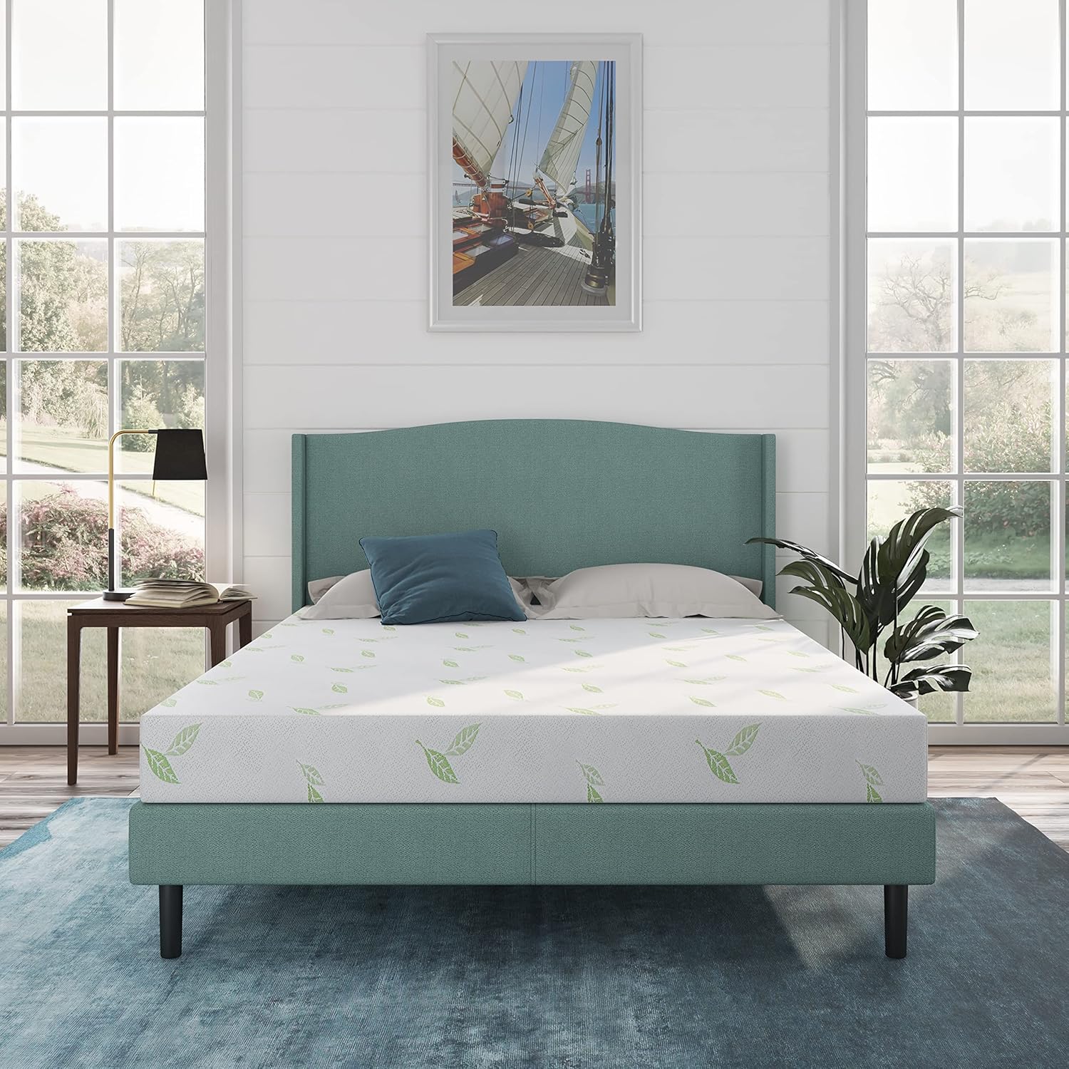 NapQueen Twin Size Mattress, 6 Inch Anula Green Tea Infused Memory Foam Mattress, Twin Size Mattress Bed in a Box, CertiPUR-US Certified Mattress