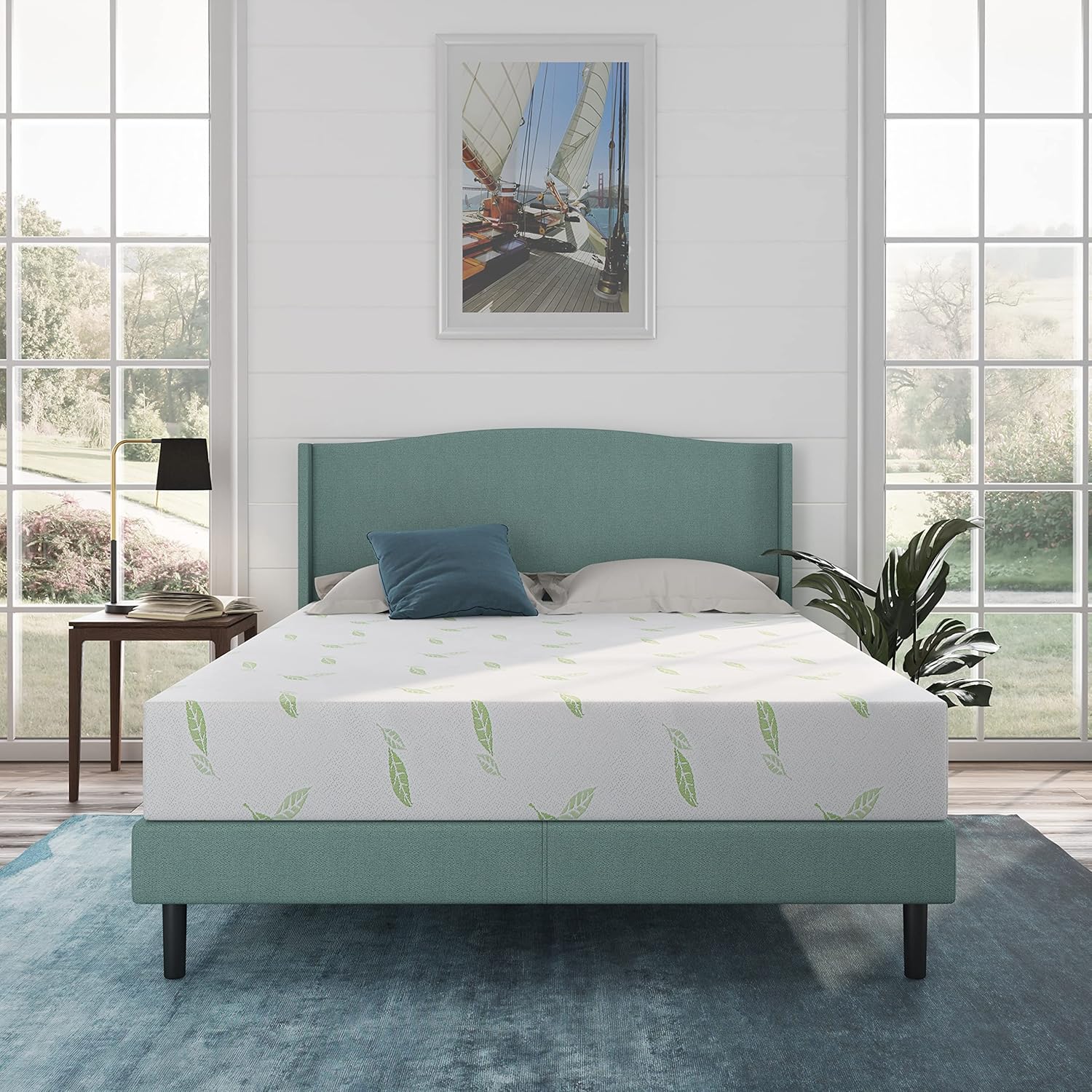 NapQueen Twin Size Mattress, 6 Inch Anula Green Tea Infused Memory Foam Mattress, Twin Size Mattress Bed in a Box, CertiPUR-US Certified Mattress