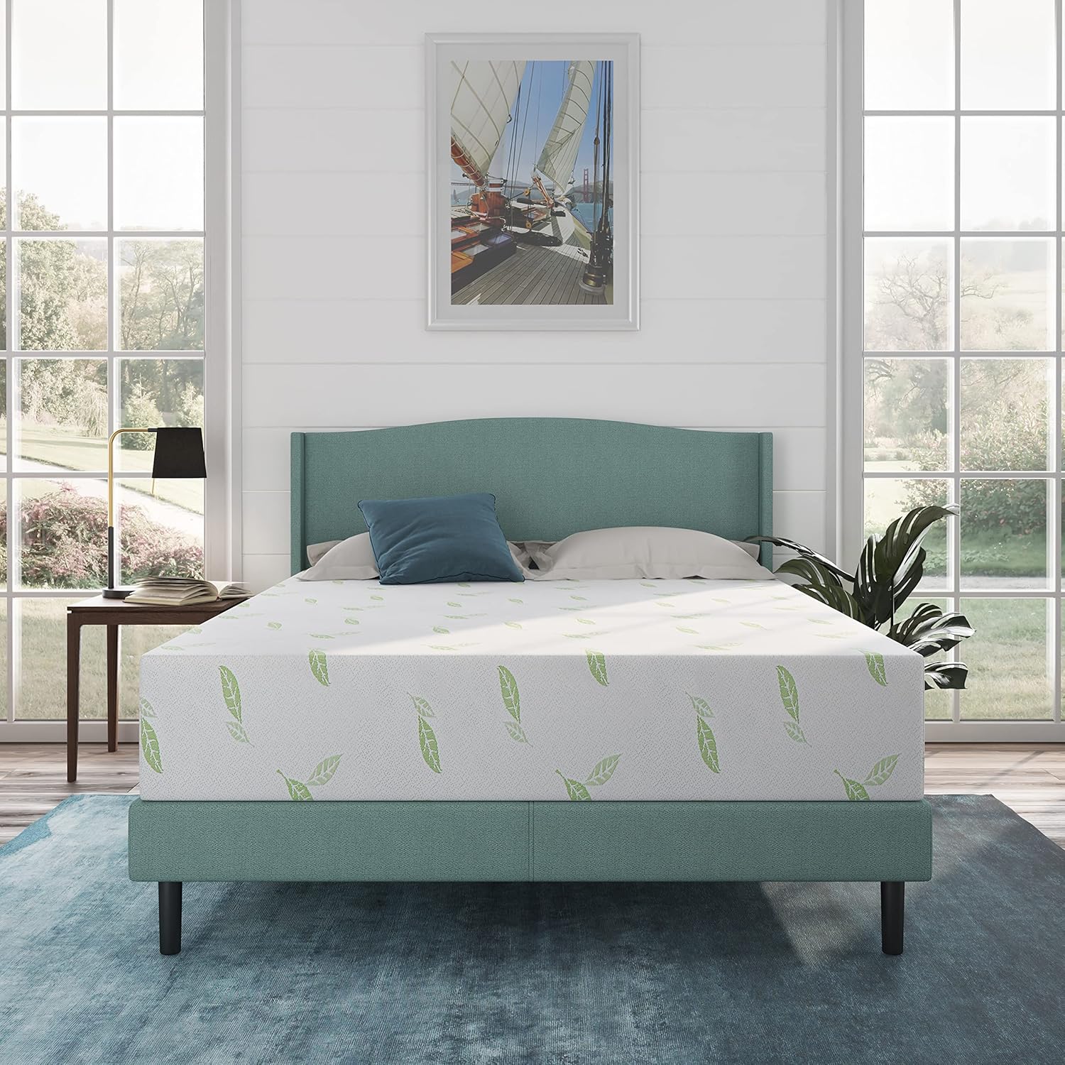 NapQueen Twin Size Mattress, 6 Inch Anula Green Tea Infused Memory Foam Mattress, Twin Size Mattress Bed in a Box, CertiPUR-US Certified Mattress