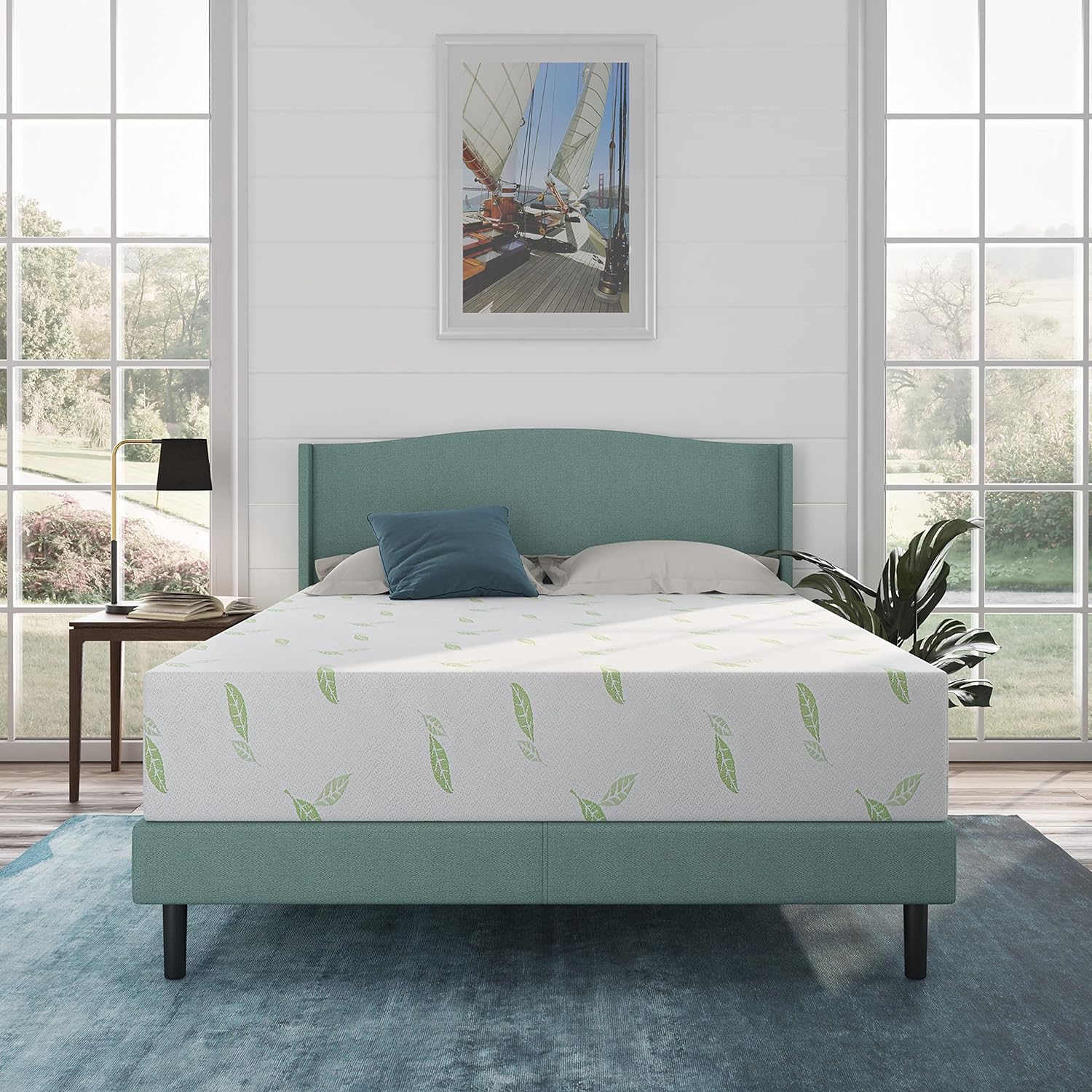 NapQueen Twin Size Mattress, 6 Inch Anula Green Tea Infused Memory Foam Mattress, Twin Size Mattress Bed in a Box, CertiPUR-US Certified Mattress